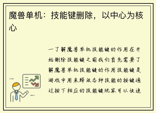 魔兽单机：技能键删除，以中心为核心